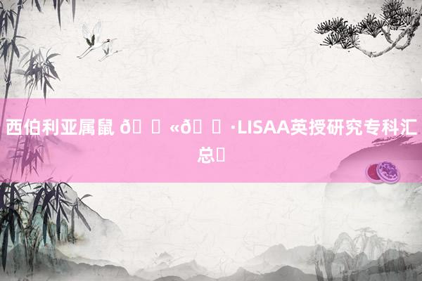 西伯利亚属鼠 🇫🇷LISAA英授研究专科汇总✅