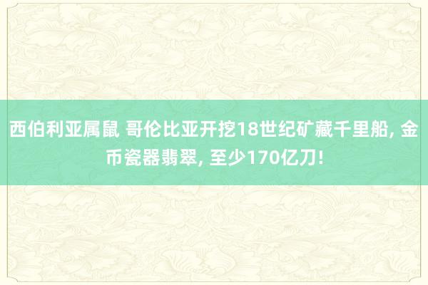 西伯利亚属鼠 哥伦比亚开挖18世纪矿藏千里船， 金币瓷器翡翠， 至少170亿刀!