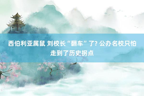 西伯利亚属鼠 刘校长“翻车”了? 公办名校只怕走到了历史拐点